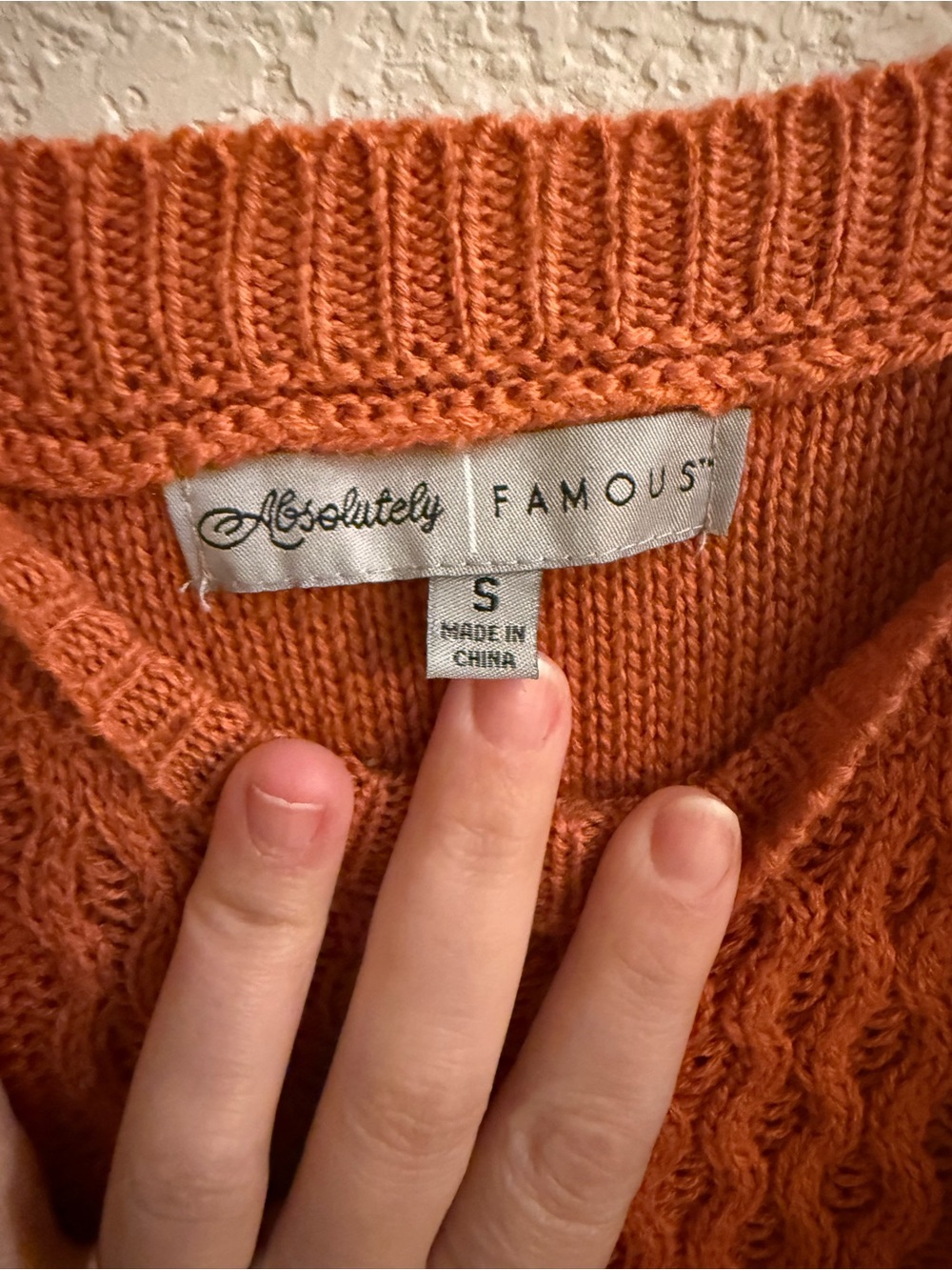 Absolutely Famous Rust Cable-Knit Tank - Picture 3 of 3